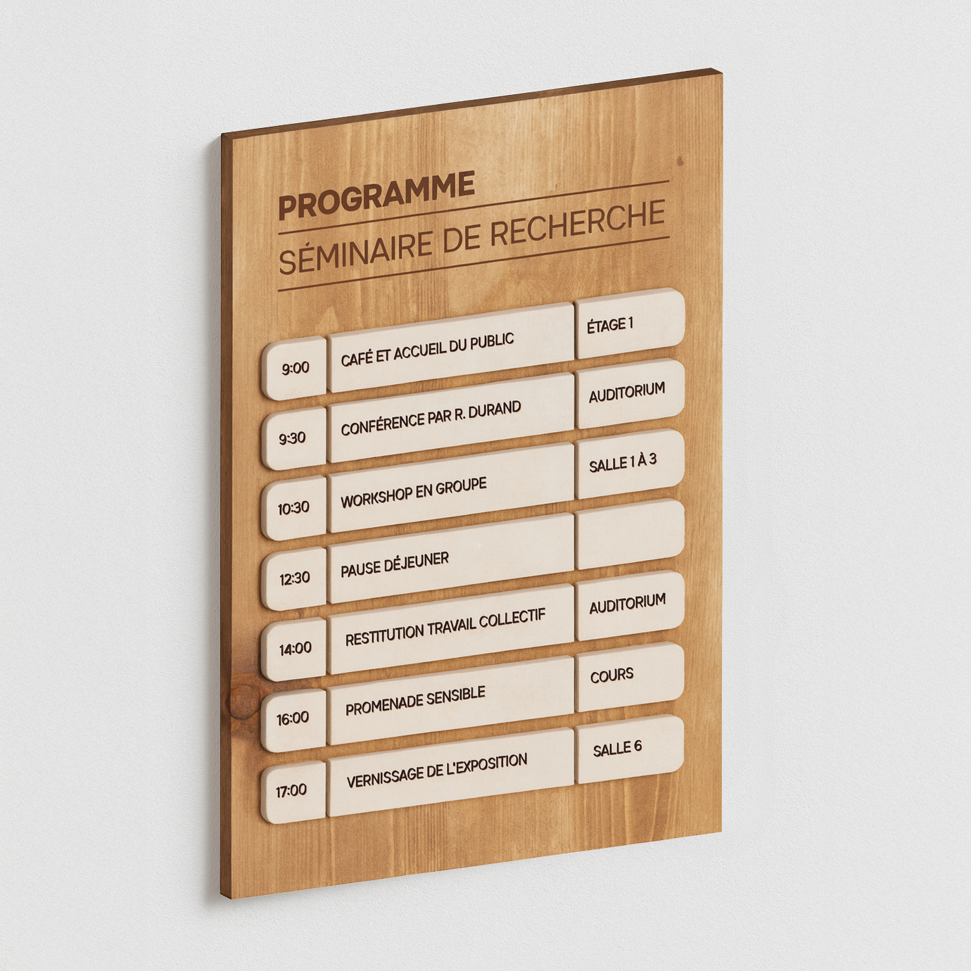 Panneau programme